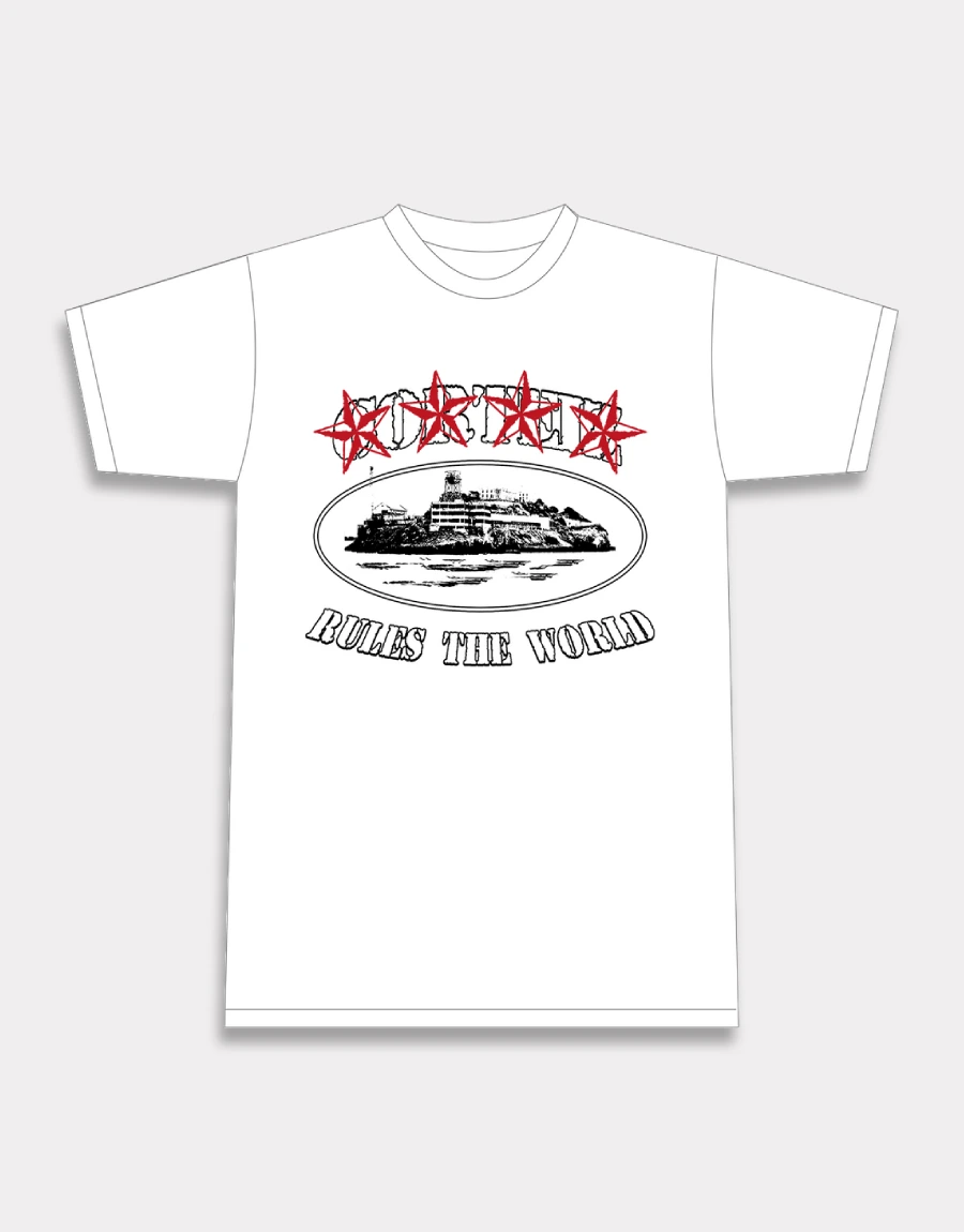 Corteiz-4-Starz-Alcatraz-T-Shirt-Weis-2 Corteiz 4 Starz Alcatraz T-Shirt Weiß