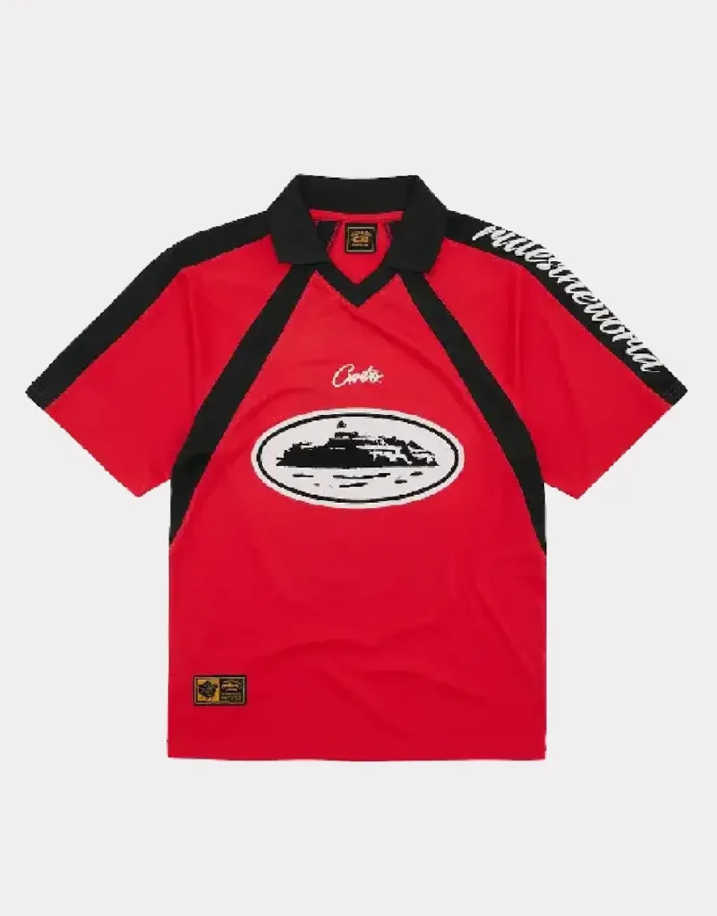 Corteiz Alcatraz Fußball-T-Shirt Rot