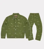 Corteiz Alcatraz Pattern Khaki Tracksuit