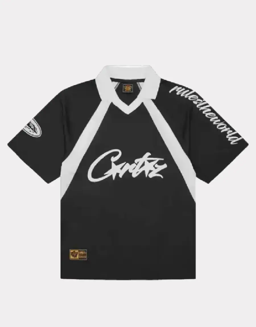 Corteiz-Allstarz-Fusball-T-Shirt-Schwarz-2 Corteiz Allstarz Fußball T-Shirt Schwarz