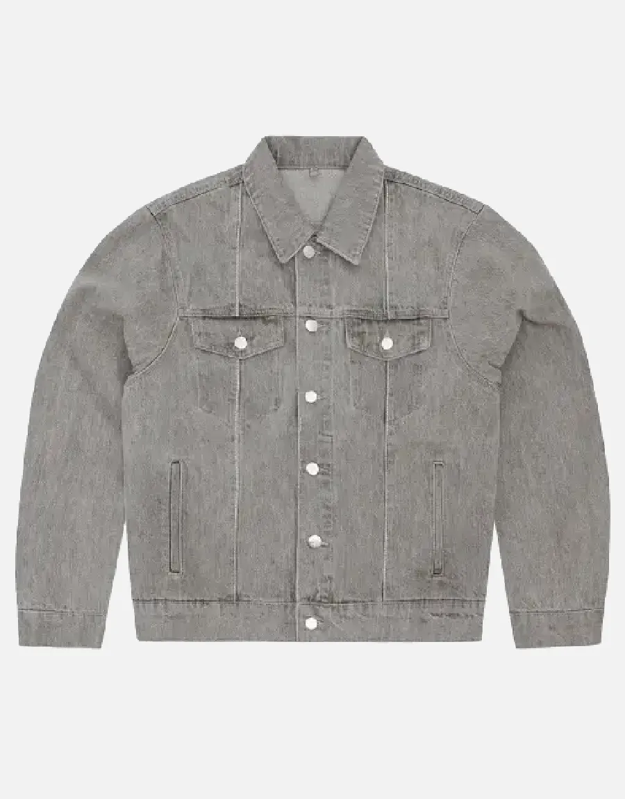 Corteiz-C-Star-Denim-Trucker-Jacke-Grau-1 Corteiz C-Star Denim Trucker Jacket Grau