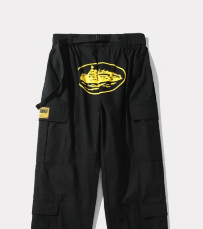 Corteiz Purp Guerillaz Cargos Schwarz/Gelb